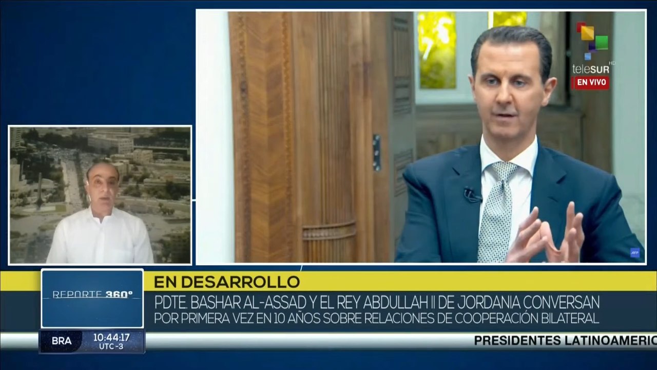 Presidente de Siria sostuvo conversación telefónica con Rey de Jordania
