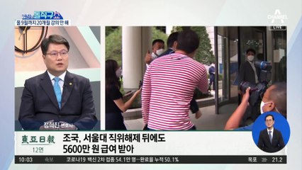 [핫플]서울대 직위해제 후에도…수천만 원 받은 조국