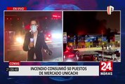 Comas: se registra fuerte incendio en el mercado Unicachi