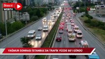 İstanbul’da yağmur sonrası trafik mesaisi başladı, yoğunluk yüzde 60’i gördü