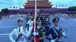 Día nacional de la República Popular de China con ceremonia masiva de izado de bandera