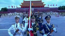 Día nacional de la República Popular de China con ceremonia masiva de izado de bandera