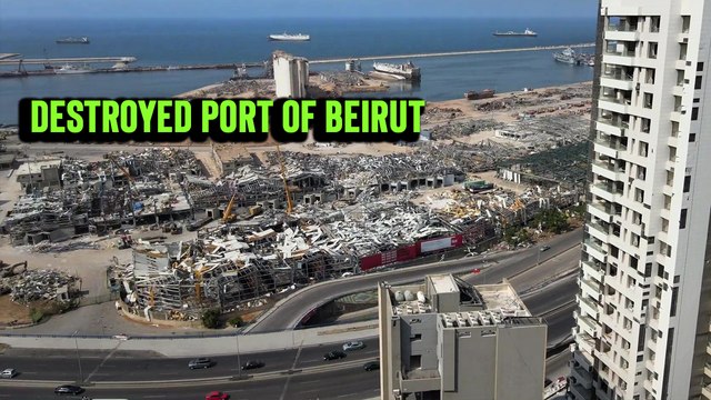'Aerial footage shows the distressing aftermath of the shocking explosion in Beirut port '