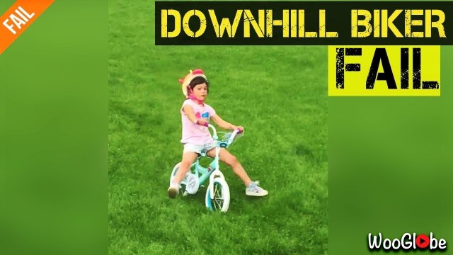 ''That Hurt!' Cycling kid's first downhill biking adventure ends with a face plant '