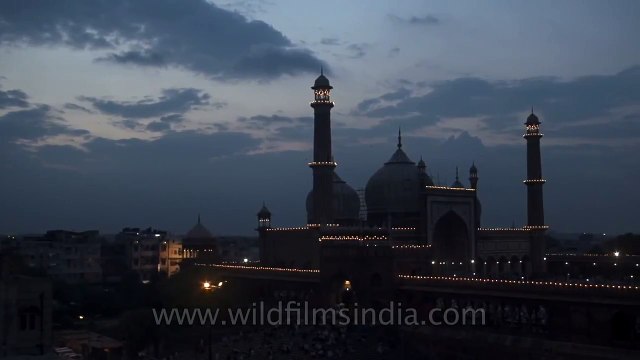 Jama Masjid on the night of the 66th Independence Day of India - 15th August 2012