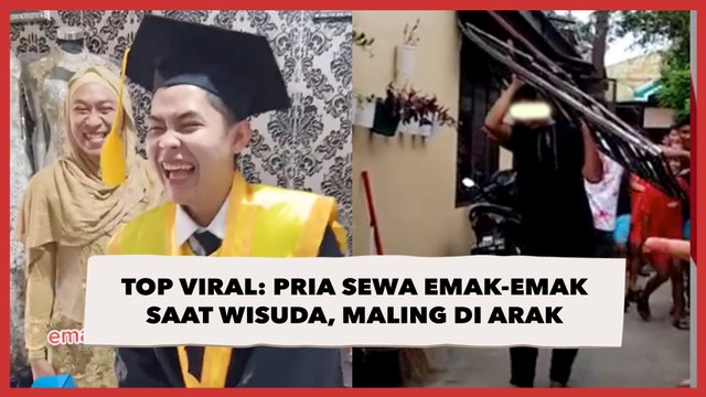 Top Viral: Pria Sewa Emak-Emak saat Wisuda, Diarak Sambil Dinyanyikan Lagu Ini