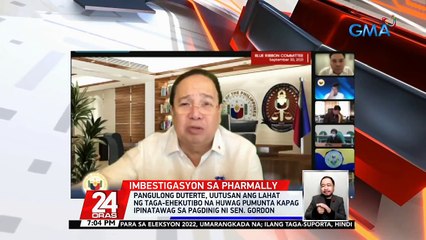 Pangulong Duterte, uutusan ang lahat ng taga-ehekutibo na huwag pumunta kapag ipinatawag sa pagdinig ni Sen. Gordon | 24 Oras