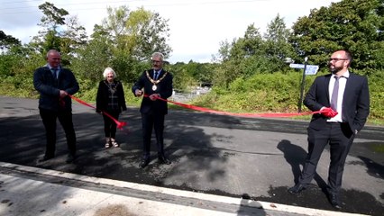 The Mayor of Lancaster officially opens Lancaster's Flood Defence system