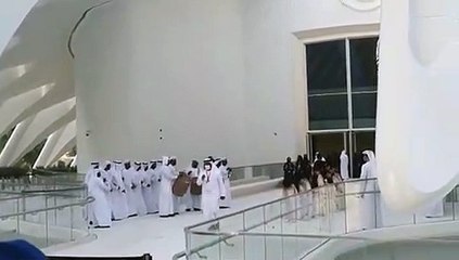 Traditional Emirati dancers at the UAE pavilion