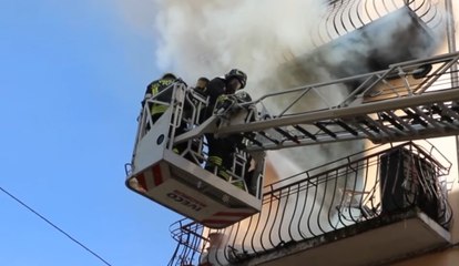 Vicenza - In fiamme appartamento al secondo piano (01.10.21)