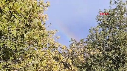 Gökkuşağı, güz renkleriyle seyrine doyumsuz manzara oluşturdu