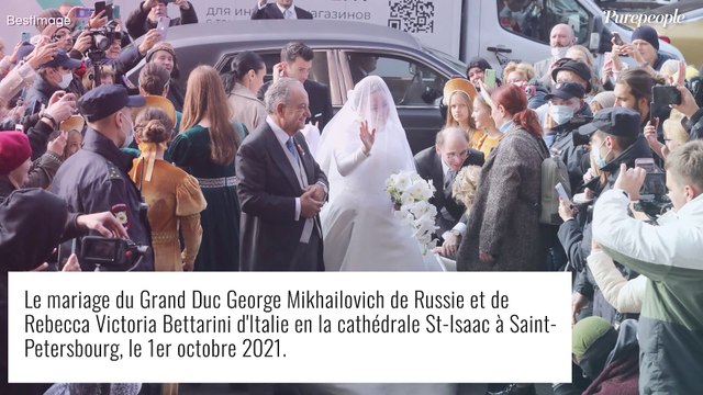 Mariage royal en Russie ! Noces impériales, tiare et robe d'exception pour Rebecca et George