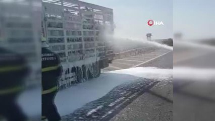 Batman'da gaz yüklü tüp kamyonu alev aldı, facianın eşiğinden dönüldü