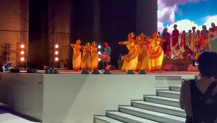 Mohiniyattam dancers at the India pavilion opening ceremony