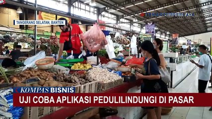 Mendag Lutfi Pantau Uji Coba Aplikasi PeduliLindungi di Pasar 8 Alam Sutera