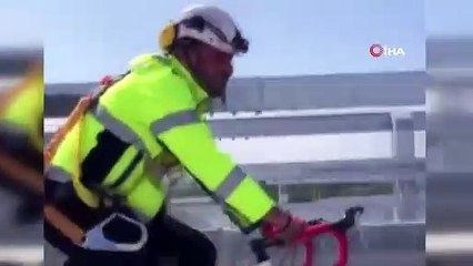 Çanakkale 1915 Köprüsü’nü bisikletle geçen ilk kişi oldu