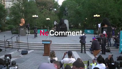 George Floyd gold statue goes on display In NYC