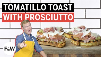 Justin Chapple makes Tomatillo Toasts with Prosciutto and Manchego | Mad Genius