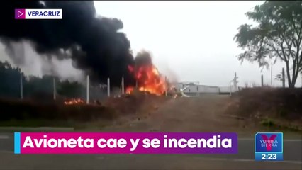 Avioneta cae y se incendia en Veracruz; el piloto murió