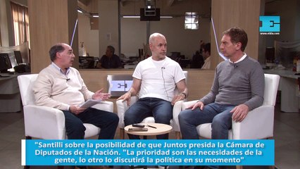 Santilli y Larreta en la redacción de EL DIA