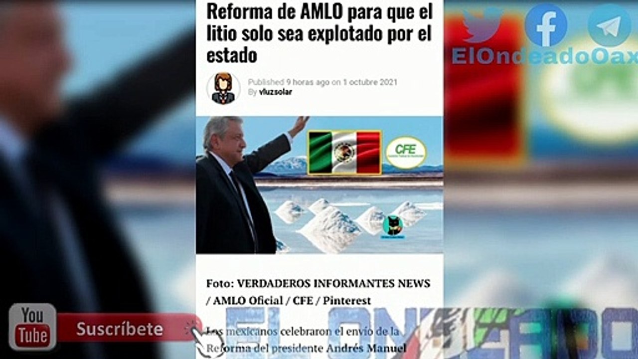 ¡Ultimo minuto! AMLO mandara una iniciativa de reforma para nacionalizar el litio