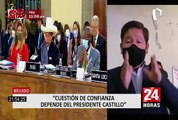 Guido Bellido no descarta presentar cuestión de confianza para defender a Maraví