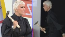 Beyaz TV'deki camları kırdığı söylenen Deniz Akkaya, canlı yayına çekiçle çıktı