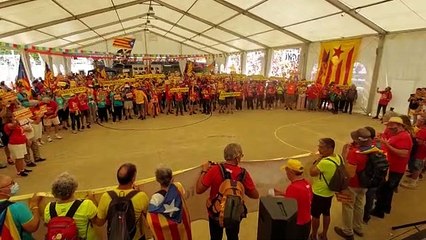 Els manifestants arriben al punt final de la Marxa del Nord