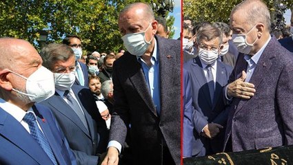 Cumhurbaşkanı Erdoğan, Oğuzhan Asiltürk'ün cenazesinde eski mesai arkadaşı Ahmet Davutoğlu'nu görmezden geldi