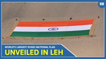 World’s Largest Khadi National Flag Unveiled in Leh. Watch