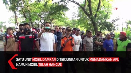 Diduga Korsleting Mobil di Ngawi Hangus Terbakar