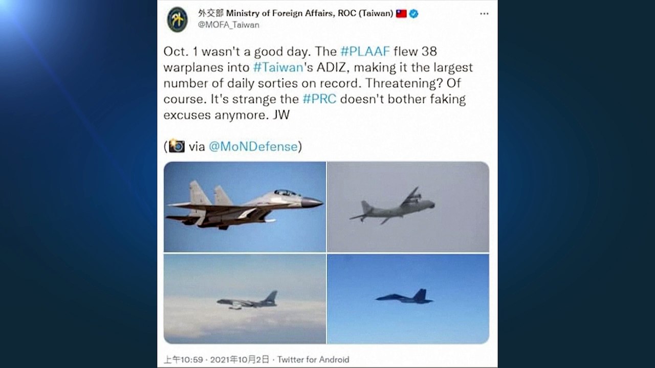 Luftraumverletzung mit 38 Jets: Taiwan beschuldigt China