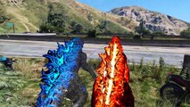 Godzilla Fire Godzilla Ice VS Optimus Prime & Bumblebee (Transformers)(720