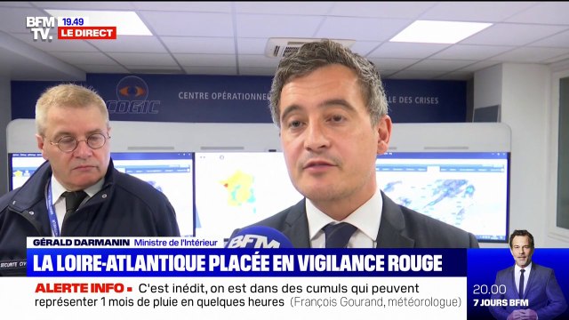 Intempéries: les populations ne doivent pas sortir de chez elles rappelle Gérald Darmanin