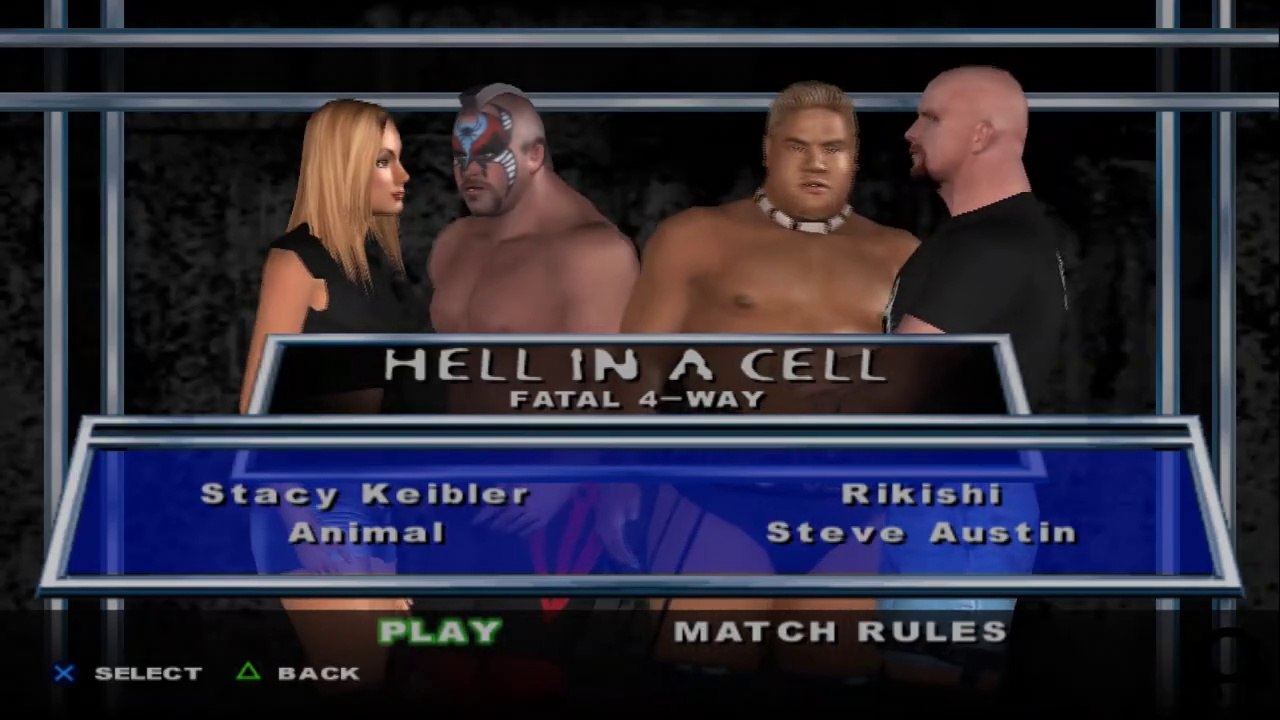 Here Comes the Pain Stacy Keibler(ovr 100) vs Animal vs Rikishi vs Steve Austin