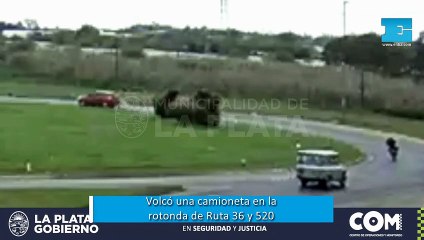Volcó una camioneta en Ruta 36 y 520