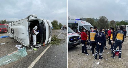 MHP toplantısına giden otobüs devrildi: Ölü ve yaralılar var