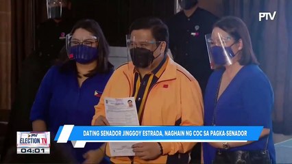 Dating Senador Jinggoy Estrada, naghain ng COC sa pagka-senador