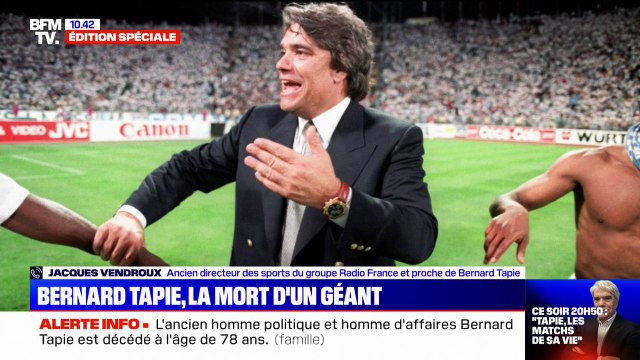 Jacques Vendroux: Bernard Tapie avait un sens de l'humour incroyable, c'était un chambreur, un allumeur