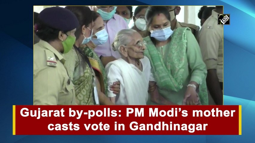 Gujarat bypolls: PM Modi’s mother casts vote in Gandhinagar