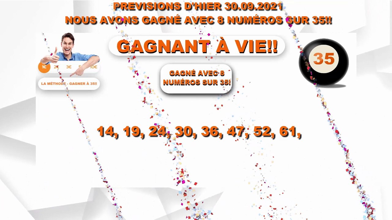 Gagner au Keno! Tirage à soir 01 10 2021 gagner de l’argent la methode garanti à 100% Gagnant a vie!