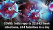 Covid: India reports 22,842 fresh infections, 244 fatalities in a day