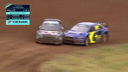 Nitro Rallycross Elk River 2021 Battle Rd3 Heat 1 Hansen Pastrana Amazing Battle Win