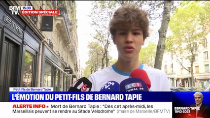 "Il a changé l'état d'esprit de la France, il a révolutionné le football": le petit-fils de Bernard Tapie partage son émotion