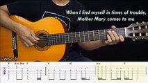 Let It Be - The Beatles (Tutorial,Lyrics,Chords)