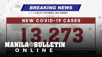 DOH reports 13,273 new cases, bringing the national total to 2,593,399, as of OCTOBER 3, 2021