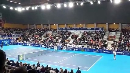 La balle de match pour la victoire du Suisse Henri Laaksonen face à l'Autrichien Dennis Novak en finale de l'Open d'Orléans