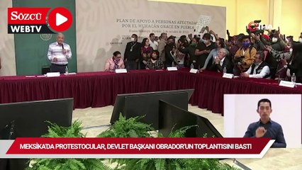 Meksika'da protestocular, Devlet Başkanı Obrador'un toplantısını bastı