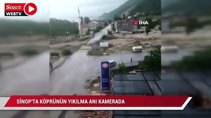 Sinop’ta köprünün yıkılma anı kamerada