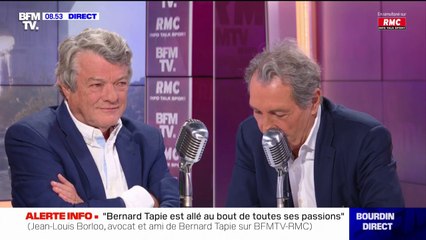 Jean-Louis Borloo, très ému, remercie son ami Bernard Tapie